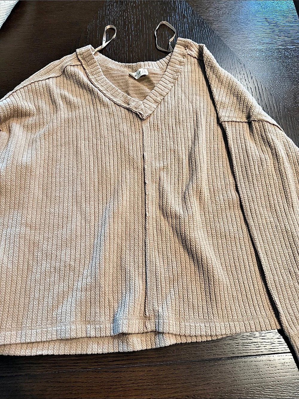 New In Ribbed Cardigan in Brown Size XL